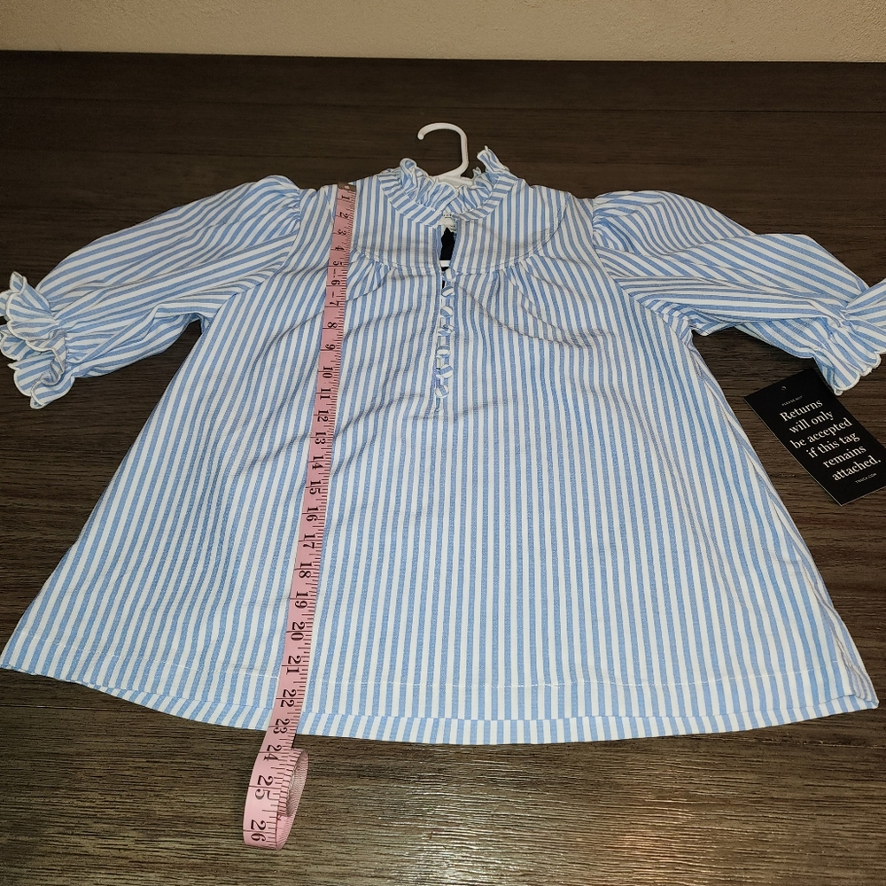 Tuckernuck Pomander Place Blue Stripe Selena Blouse NWT XS - Picture 2 of 7